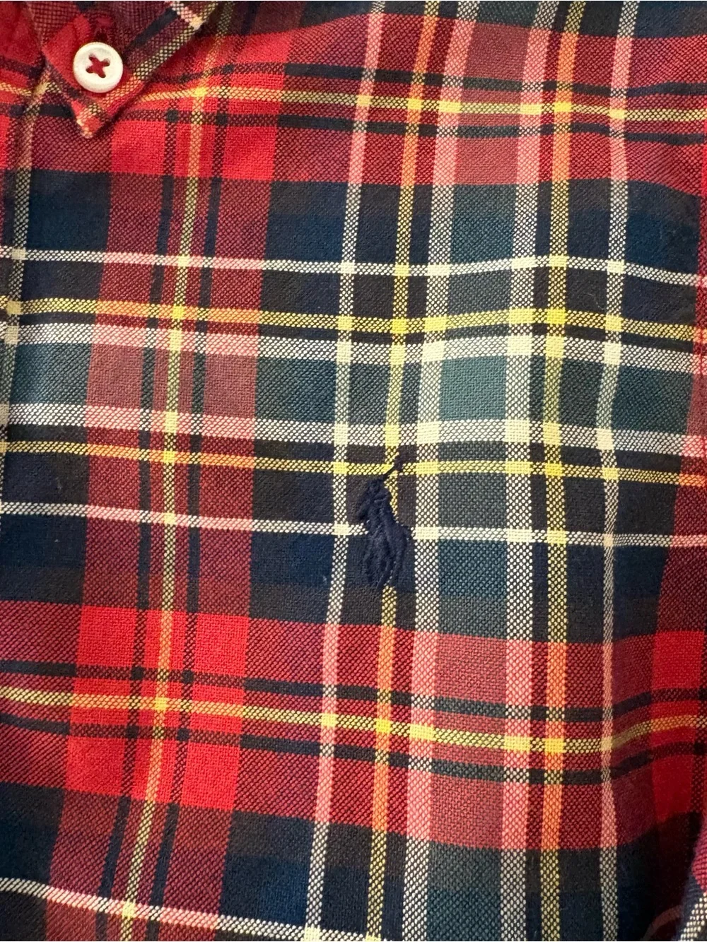 Ralph Lauren Red Plaid Button-Down Shirt Size 7